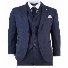Load image into Gallery viewer, 2020 Brown Mens Suits Wool 3 Piece Check Costume Homme Tweed Tailored Fit Peaky Blinders Gatsby 1920s Suit