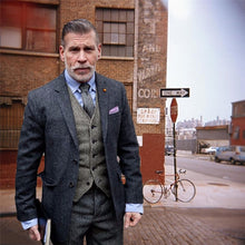 Load image into Gallery viewer, Grey Tweed Men Suit Winter Classic Suit Men Elegant Formal Wedding Suits For Men Retro Costume Homme 3 Pieces Traje Hombre Suits
