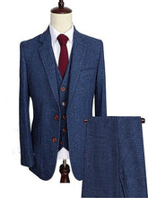 Load image into Gallery viewer, Grey Tweed Men Suit Winter Classic Suit Men Elegant Formal Wedding Suits For Men Retro Costume Homme 3 Pieces Traje Hombre Suits