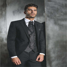 Load image into Gallery viewer, Black Normal Days Men's Work Suit Custom Made blazer masculino slim fit men blazer 3 Pieces suits wedding groom costume homme