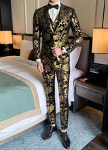 Load image into Gallery viewer, Gold Suits Mens 2020 Luxury Mens Suits Velvet Baroque Royal Mens Stage Costumes for Singers Party Dress Bronzing Suits Sequin