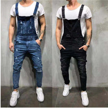 Load image into Gallery viewer, HOT New Style Men's Ripped Jeans Jumpsuits Hi Street Distressed Denim Bib Overalls For Men Slim fit High quality Suspender Pants