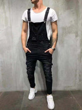Load image into Gallery viewer, HOT New Style Men's Ripped Jeans Jumpsuits Hi Street Distressed Denim Bib Overalls For Men Slim fit High quality Suspender Pants