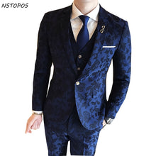 Load image into Gallery viewer, 2017 New Autumn Winter Floral Groom Suit HIgh Quality Costume Homme Baroque Vintage MenS Suits Wedding Groom 3XL
