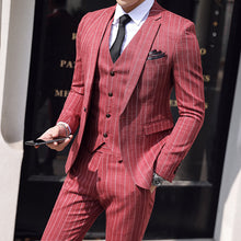 Load image into Gallery viewer, Wedding Suits For Men ( Jacket + Vest + Pants ) 2019 Men's Formal Business 3 Piece Set Casual Groom Tuxedo Suits Costume Homme
