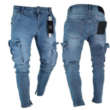 Load image into Gallery viewer, E-BAIHUI Jeans Men Distressed Skinny Jeans Designer Mens Slim Rock Revival Pants Straight Hip Hop Men Jogging pants LF806 TF806

