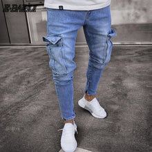 Load image into Gallery viewer, E-BAIHUI Jeans Men Distressed Skinny Jeans Designer Mens Slim Rock Revival Pants Straight Hip Hop Men Jogging pants LF806 TF806

