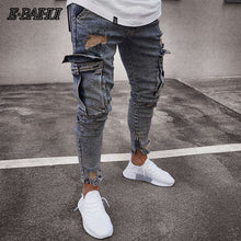 Load image into Gallery viewer, E-BAIHUI Jeans Men Distressed Skinny Jeans Designer Mens Slim Rock Revival Pants Straight Hip Hop Men Jogging pants LF806 TF806

