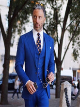 Load image into Gallery viewer, Black Normal Days Men's Work Suit Custom Made blazer masculino slim fit men blazer 3 Pieces suits wedding groom costume homme
