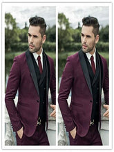 Load image into Gallery viewer, Black Normal Days Men's Work Suit Custom Made blazer masculino slim fit men blazer 3 Pieces suits wedding groom costume homme
