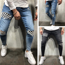 Load image into Gallery viewer, Men Ripped Skinny Biker Hole Jeans Destroyed Frayed Slim Fit Denim Long Pants Stretch Pants
