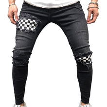 Load image into Gallery viewer, Men Ripped Skinny Biker Hole Jeans Destroyed Frayed Slim Fit Denim Long Pants Stretch Pants
