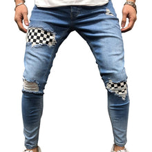 Load image into Gallery viewer, Men Ripped Skinny Biker Hole Jeans Destroyed Frayed Slim Fit Denim Long Pants Stretch Pants
