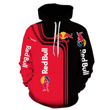 Load image into Gallery viewer, Nouveau modèle de taureau rouge mode hommes et femmes à capuche printemps et automne à manches longues en vrac 3D pull sweat-shirt Couple à capuche
